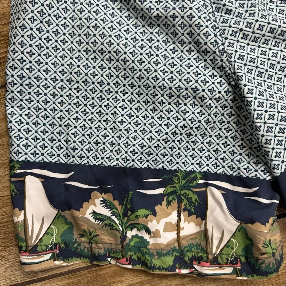 Nautica Swim Trunks Size M Multicolored Built In Brief Pockets Sailboat Print
